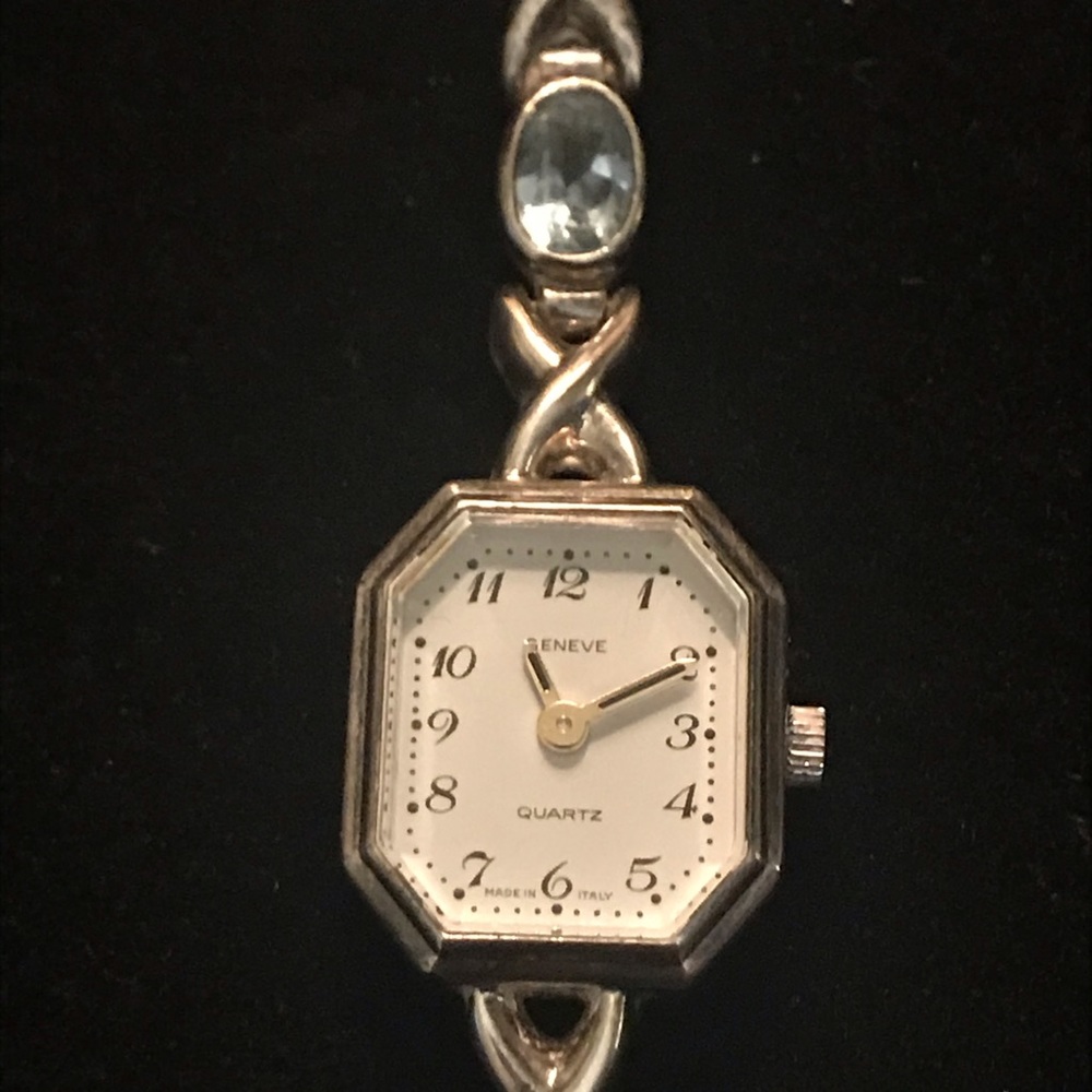 Sterling Silver Blue Topaz Watch
